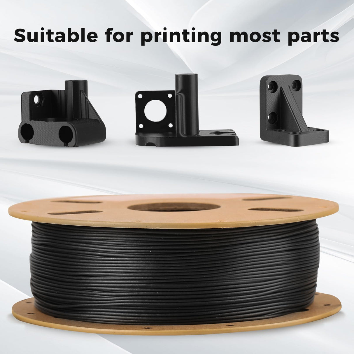 ERYONE Polypropylene Filament 1.75mm +/-0.03mm for 3D Printer, 3D Printing Filament PP 900g/Spool, Black ERYONE