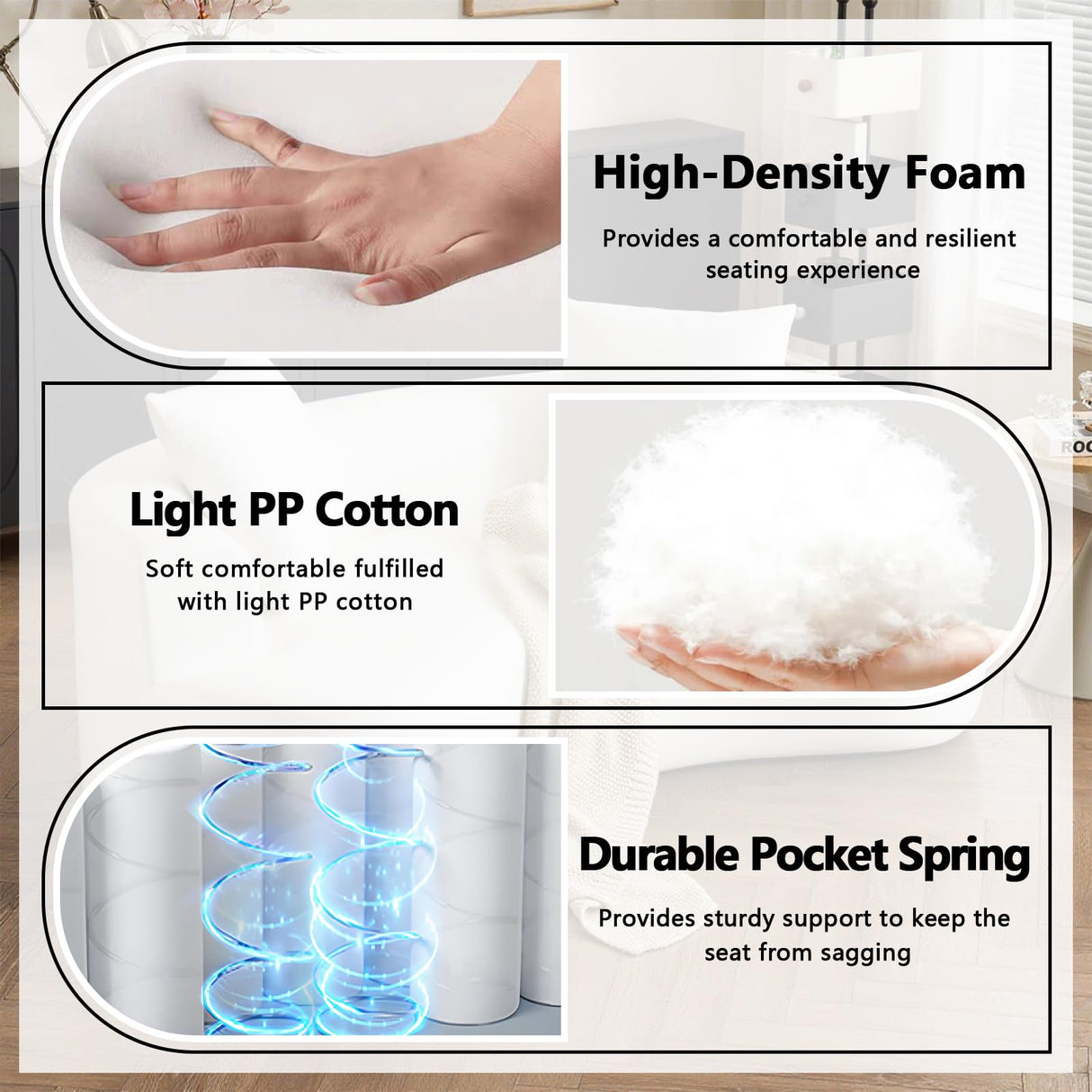 HRVEOCEI Luxury 80” Beige Curved Loveseat Sofa, Chenille Curved Couch with 2 Big Pillows & Extra Wide Armrests, Comfy Upholstered Oversized Loveseat Couch & Sofa for Living Room (Beige, 80 Inches) HRVEOCEI