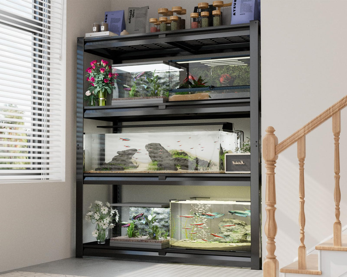 PrimeZone 40" W Heavy Duty Garage Shelving 2200 LBS 4 Tier Storage Shelves Adjustable Industrial Metal Wire Shelf Utility Rack for Garage,Basement,Pantry,Warehouse,Commercial,40" W X 20" D X 60" H PrimeZone