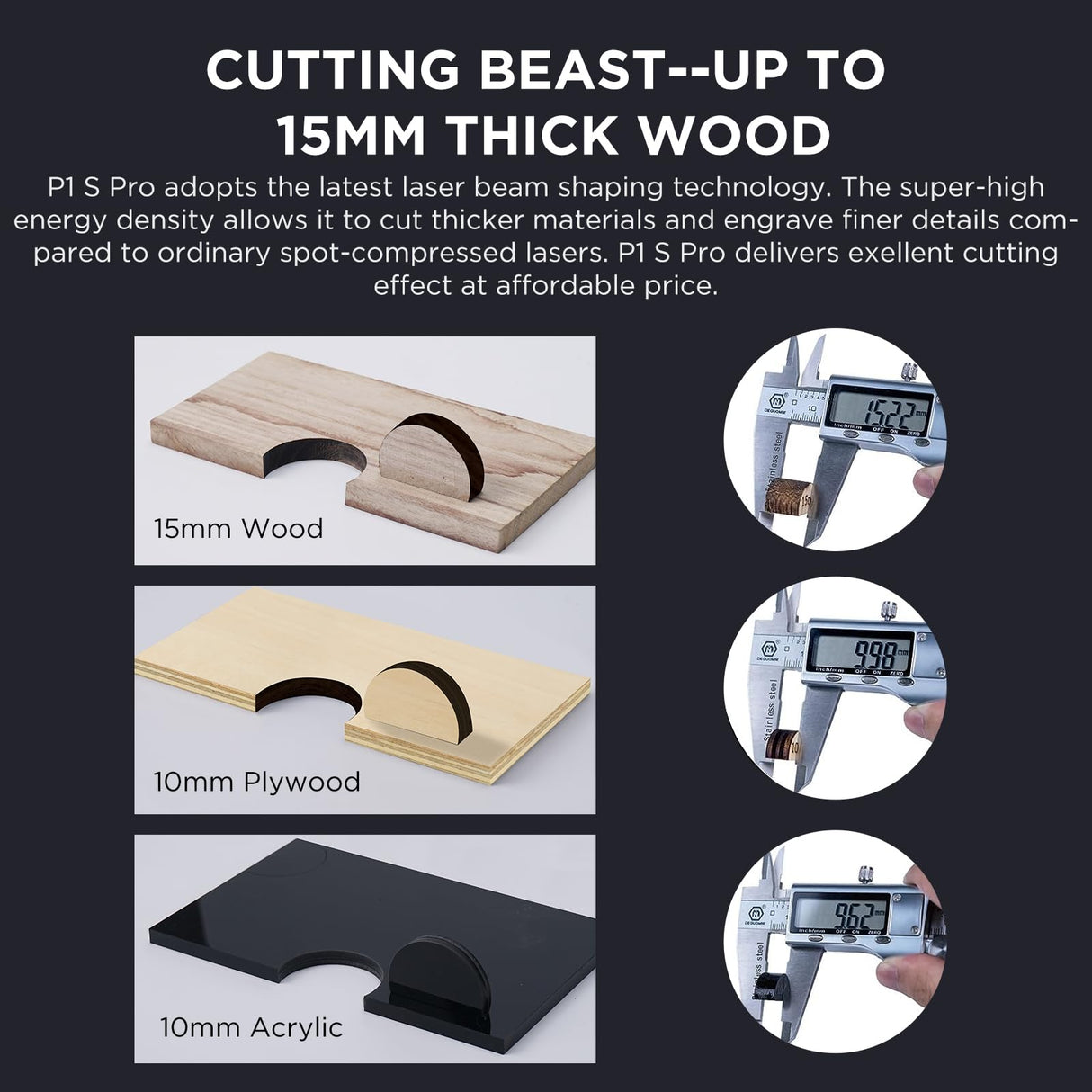 ACMER Laser Engraver Cutting Machine Laser Cutting Machine with Ultra-fine 10000mm/min Laser Class4 (P1 S PRO 6W) ACMER