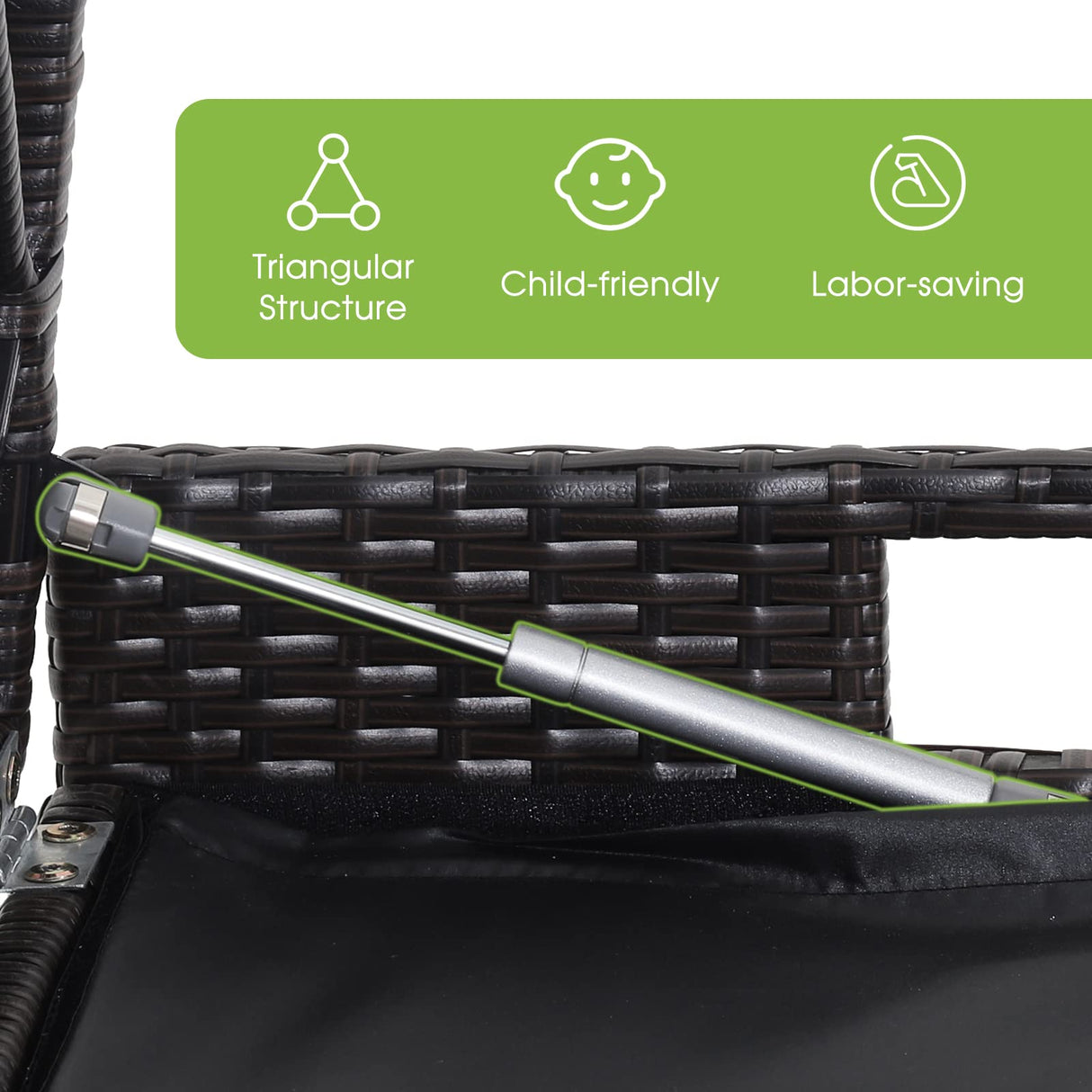 Tangkula 34 Gallon Outdoor Storage Bench with Seat Cushion, Patio Mix Brown Wicker Deck Box with Waterproof Liner and Side Handles, Outdoor Storage Bench for Cushions, Garden Tools, Pool Accessories Tangkula