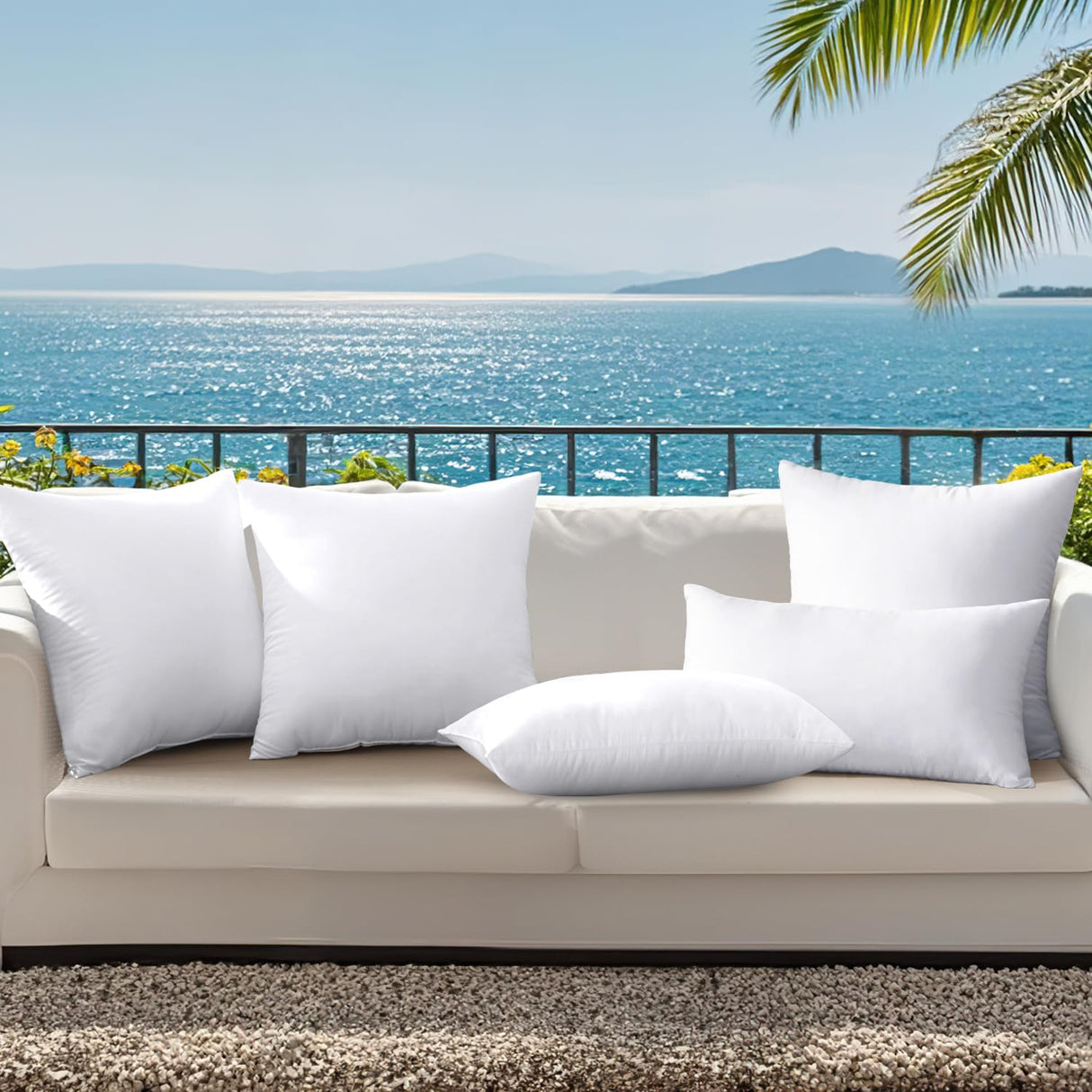 MIULEE Pack of 2 12x20 Outdoor Pillow Inserts, Outdoor Throw Pillows Water-Resistant Decorative Premium Lumbar Pillow Stuffer Sham for Porch Swing Couch Sofa Cushion Patio Furniture MIULEE