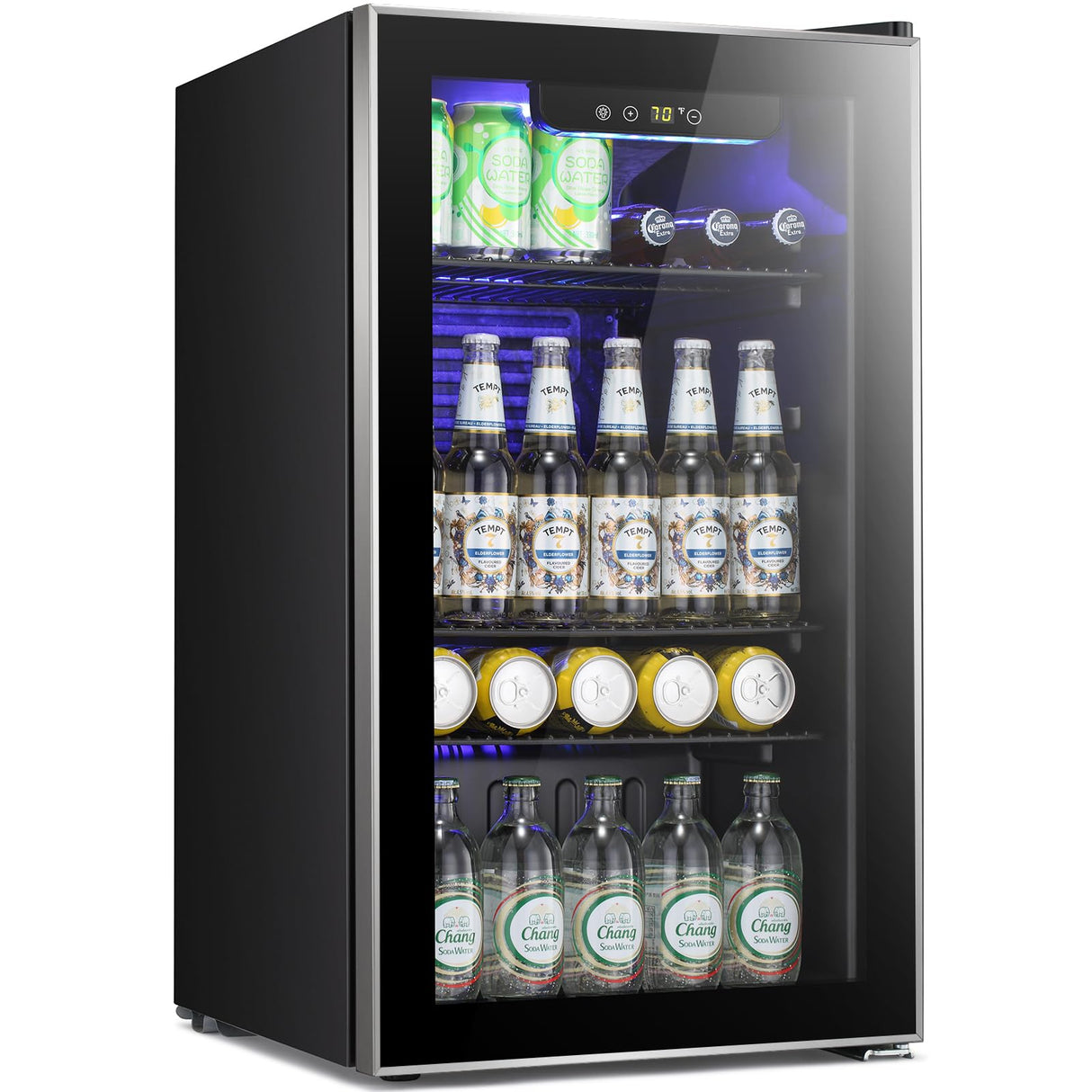 Antarctic Star Beverage Refrigerator -120 Can Mini Fridge for Soda Beer or Wine,Small Drink Dispenser, For Office or Bar with Adjustable Removable Shelves,Convertible Door ,3.2 Cu.Ft Antarctic Star