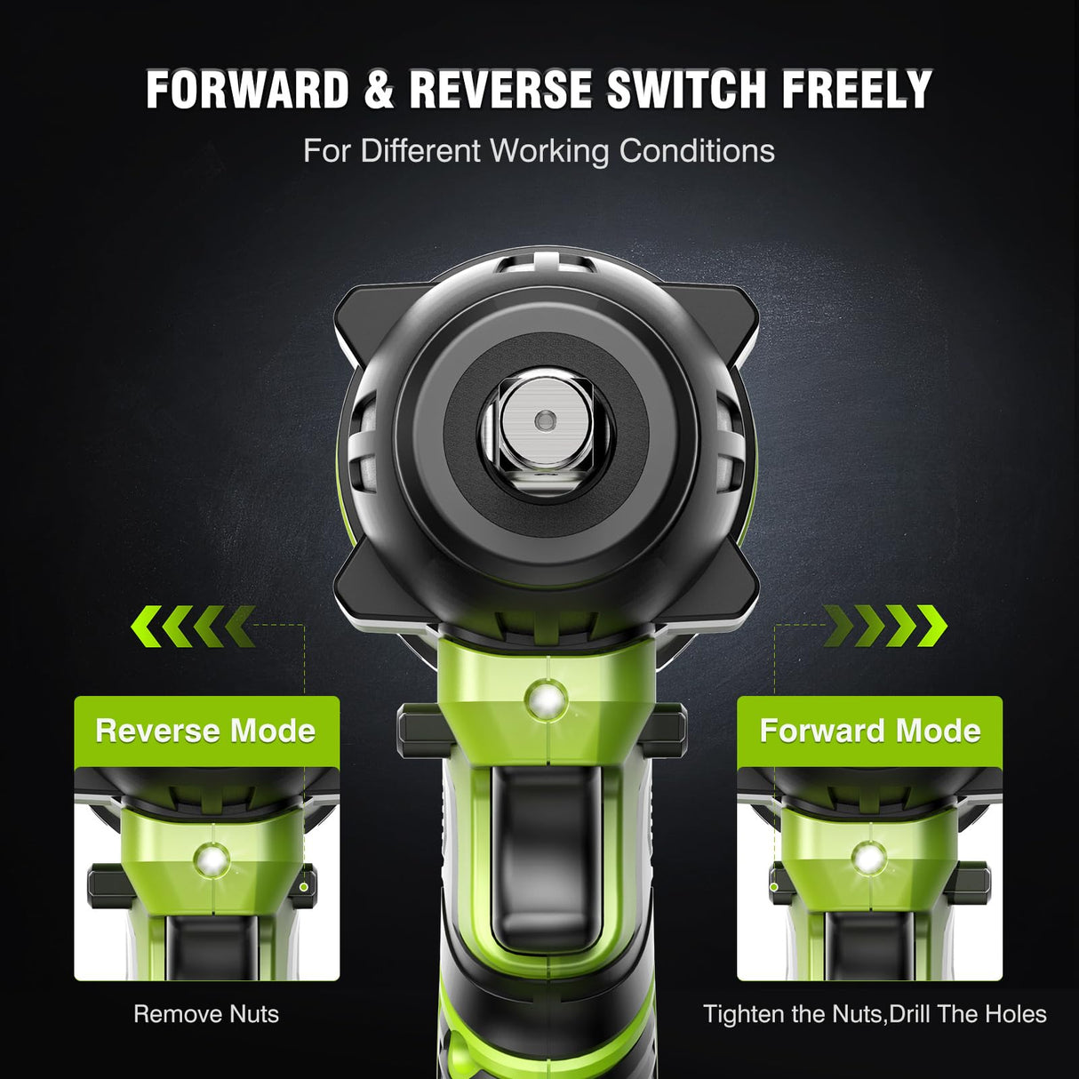 Robustrue Cordless Impact Wrench, 406Ft-lbs (550N.m) Brushless 1/2 inch Impact Wrench, 2800RPM High Torque Impact Gun, 2x 4.0Ah Battery, Charger, 4 Sockets, Electric Impact Wrench for Car Home Robustrue