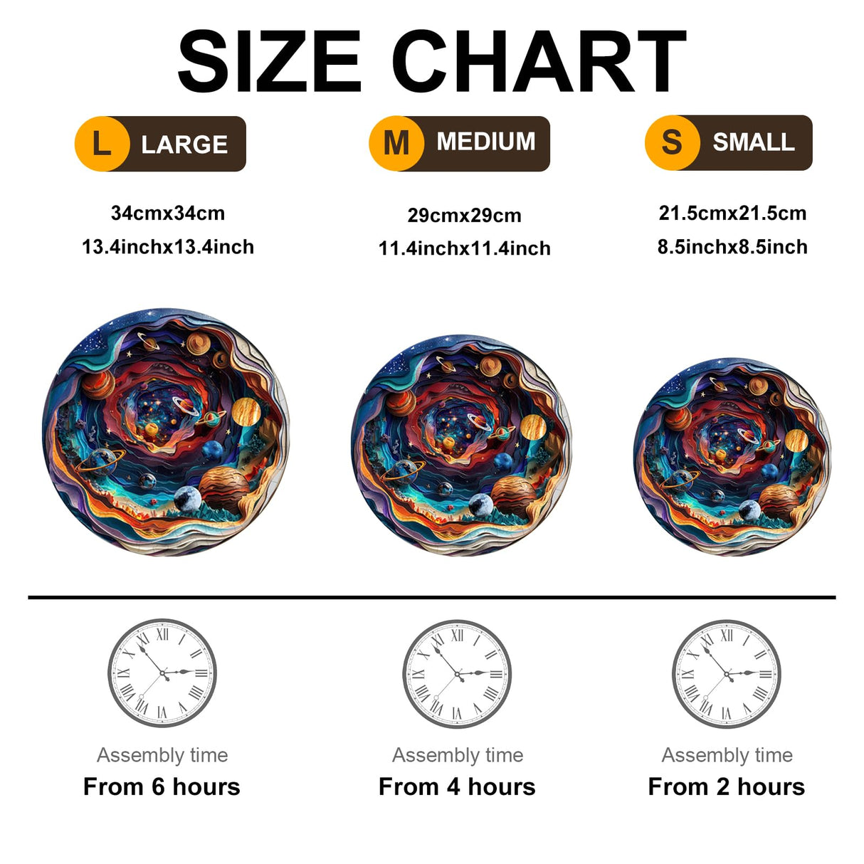 Wooden Puzzle for Adults-3D Visual Effect UniverseUnique Shape Advanced Wooden Jigsaw Puzzle for Adults and Kids,Best Gift,Wood Puzzles,Challenge Wooden Jigsaw Puzzle (Universe, Small) Welsky