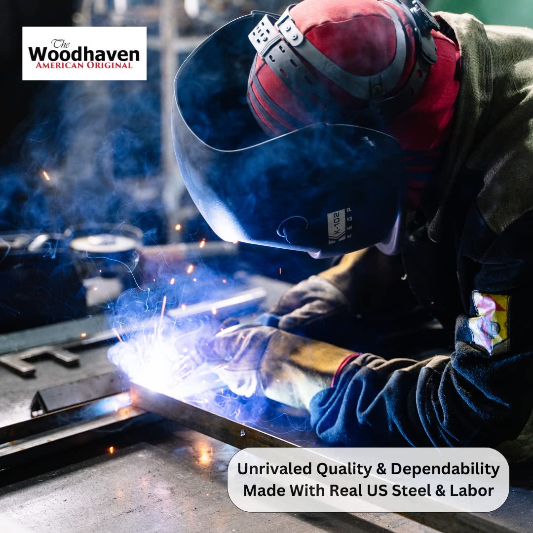 Woodhaven 12 Foot Brown - Made in the USA - 3/4 Cord Outdoor Firewood Storage Log Rack With Optional Seasoning Cover Combo Set - Metal Firewood Rack - Heavy Duty (No Cover) Woodhaven