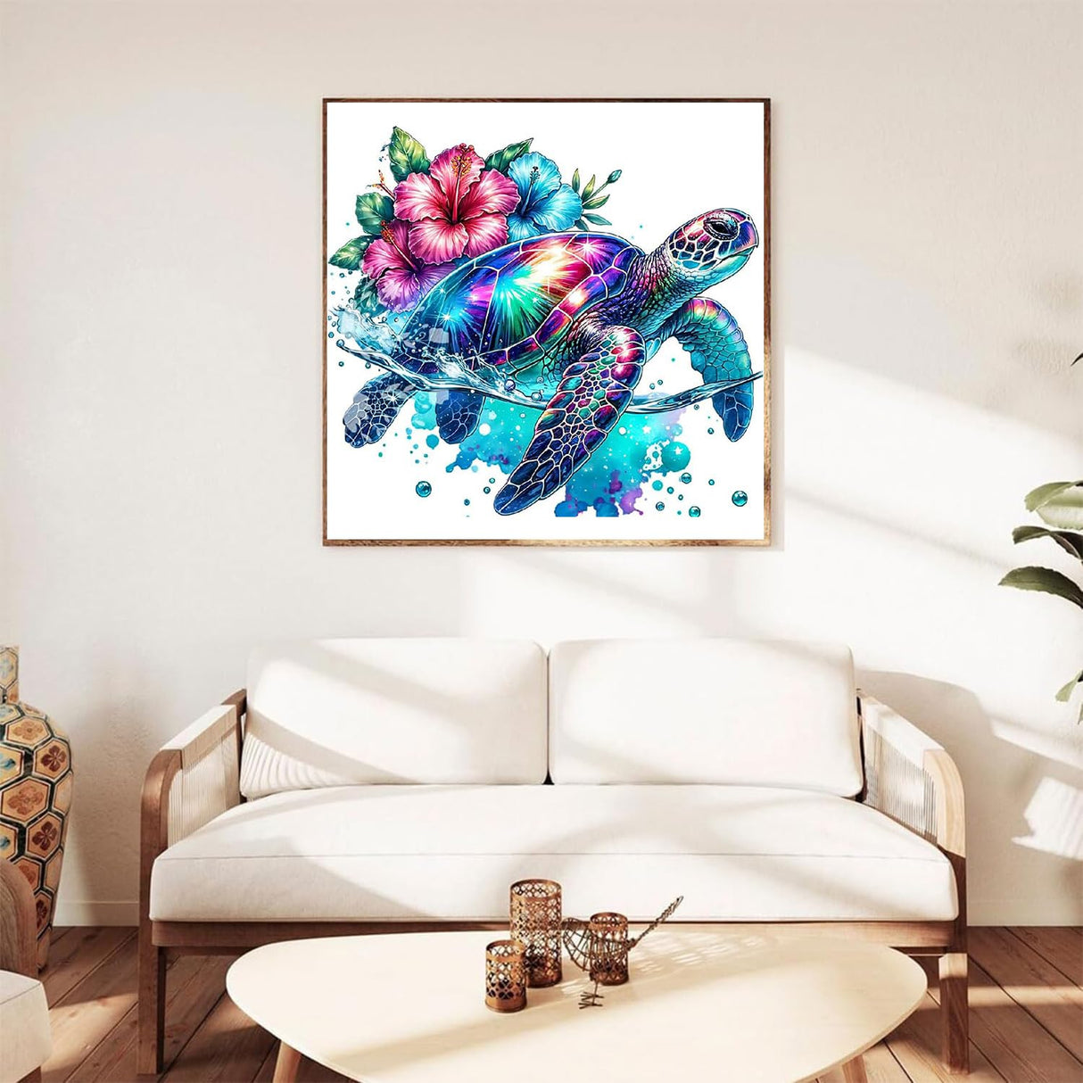 EIBEILI Sea Turtle Diamond Painting Kits for Adults, Diamond Art Kits for Beginners DIY Full Drill Diamond Dot Gem Art Kit for Adults Wall Home Decor Arts Craft 13.8x13.8 inch EIBEILI