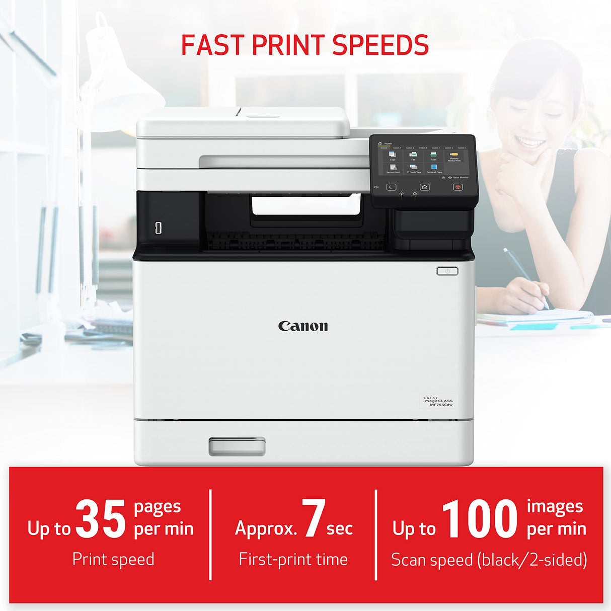 Canon® imageCLASS® MF753Cdw Wireless Laser All-In-One Color Printer Canon