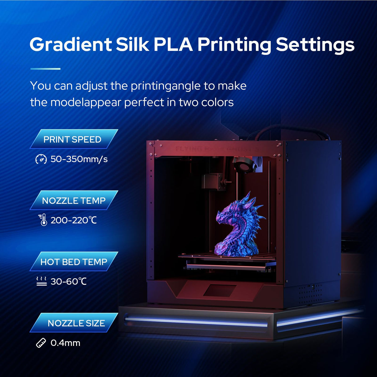 2024 New Tri-Color Filament, 3D Printer Filament pla Filament 1.75mm Rainbow Pla Silk Green-Red-Blue, 3D Printer with Filament Filament Multi Color, Dimensional Accuracy +/-0.02mm, 2.2lbs/Spool Semdon