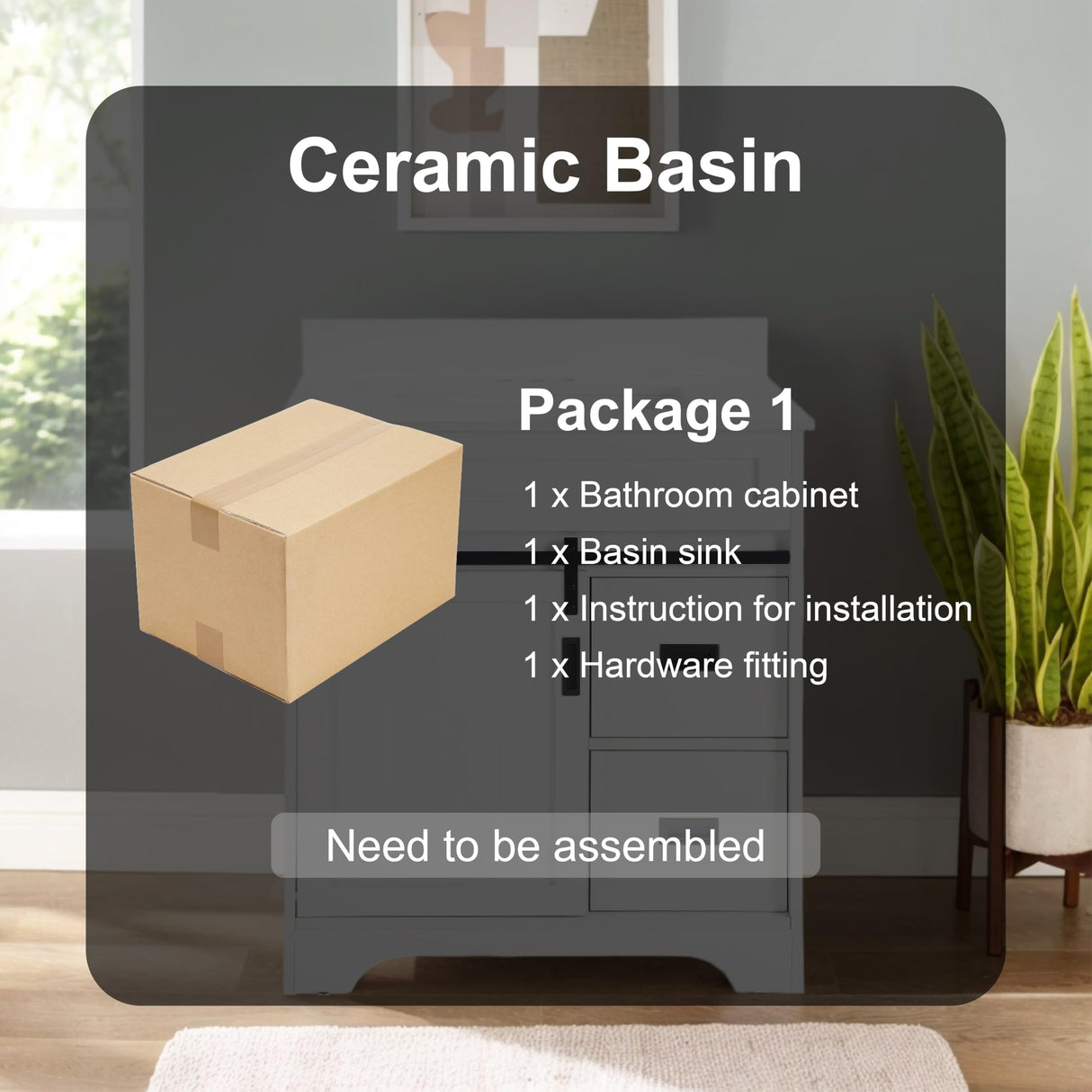 Furrnook Farmhouse Bathroom Vanity with Single Undermount Sink, Sliding Barn Doors, 2 Drawers & Ample Storage | Durable Engineered Stone Countertop | Freestanding Cabinet (30 inch) Furrnook