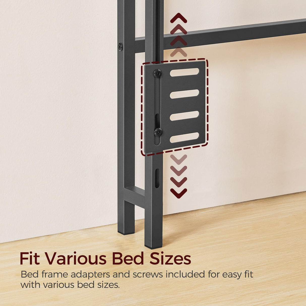 MAHANCRIS King Size Headboard Only, Headboard with 2 Outlets and 4 USB Ports, Farmhouse Headboard, with LED Lights, Secure Storage with Raised Fence, with Bed Frame Adapter, White and Black MAHANCRIS