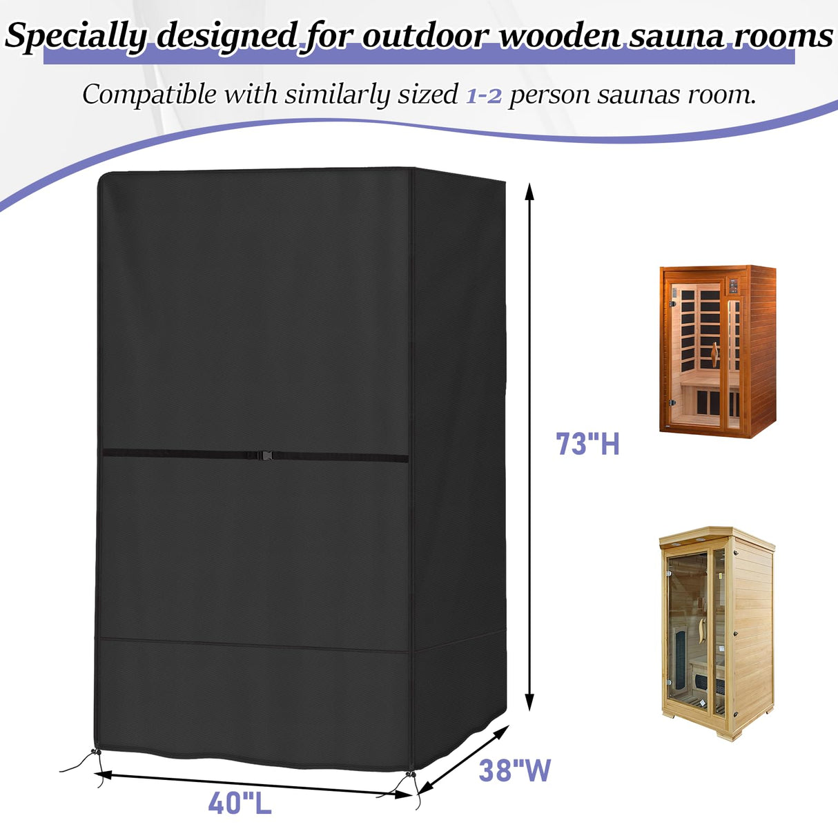 Agustone Wood Sauna Cover,2 Person Sauna Cover Outdoor Dry Sauna Cover for Home Infrared Sauna Room Cover Dynamic Sunlighten Sauna Cover Agustone