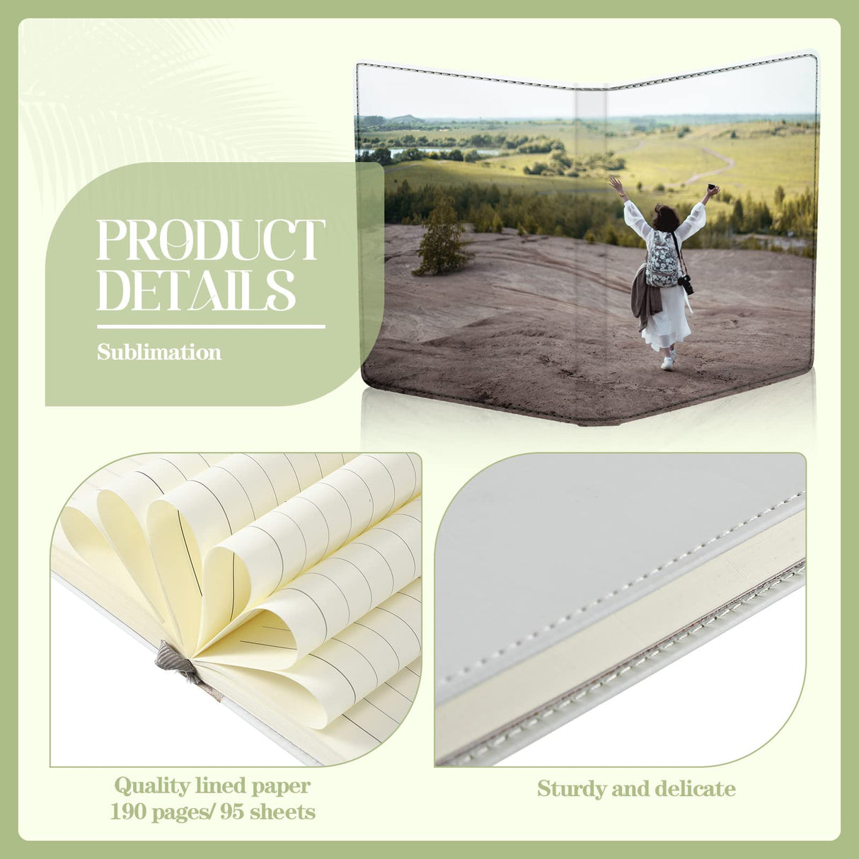 Zonon 4 Pcs Sublimation Journal Blank Notebooks A6 A5 A4 190 Pages Thick Faux Leather Notebooks Sublimation Notebooks Leather Sublimation Journal for School Office Supplies (8.3 x 6 Inch, A5) Zonon