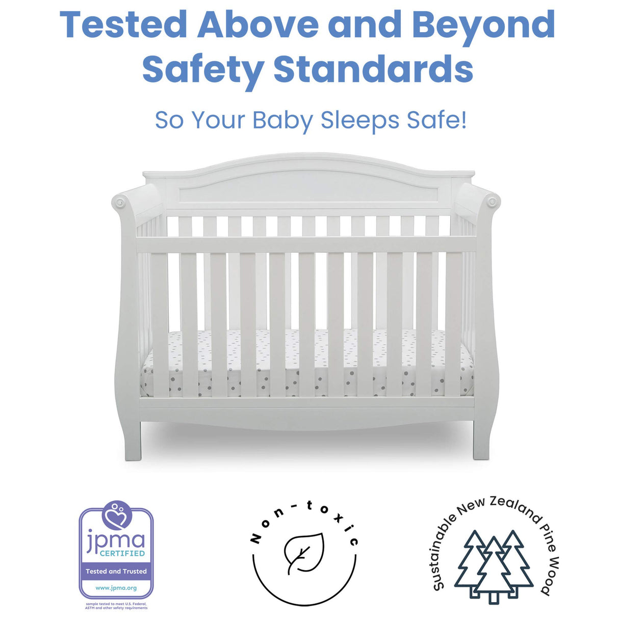 Delta Children Lancaster 4-in-1 Convertible Baby Crib, Bianca White Delta Children