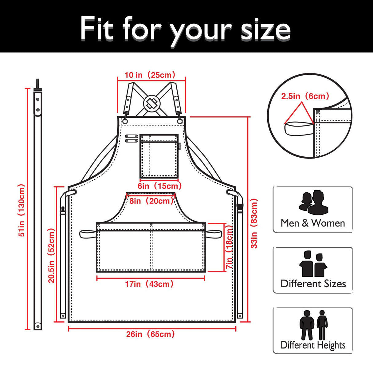 Stenffy Handmade Work Apron,Cotton Canvas,Multiple Pockets,Adjustable Cross Back Weight Apron,BBQ,Cafe,Kitchen,Painting,Carpenter,Artist Apron,Aprons for Men,Women,Sizes M to XXL,Black Stenffy