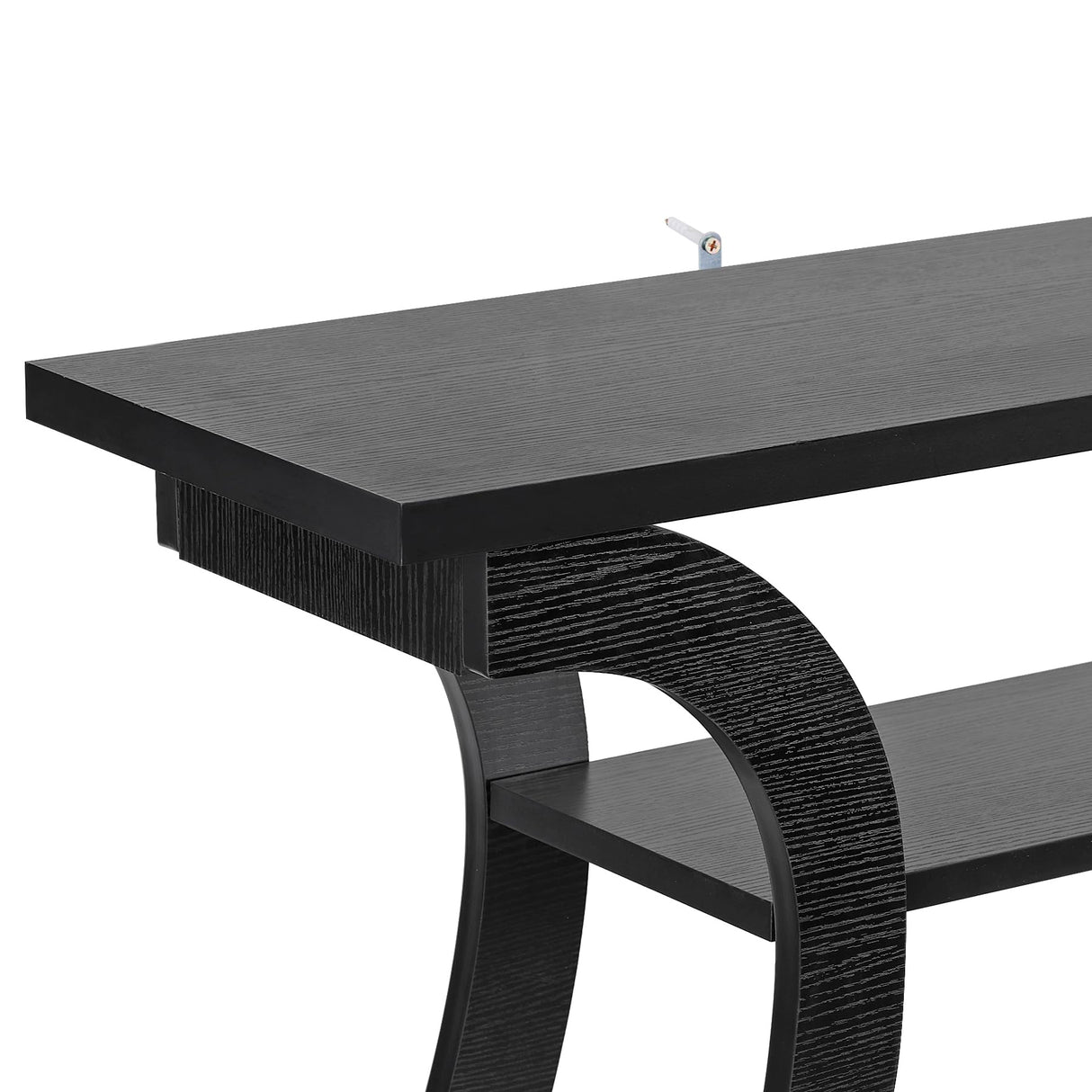 ZenStyle Wood Console Table with Curved Legs and Shelf, 3 Tier Modern Accent Sofa Table for Entrywaty, Living Room, Hallway, 47 in Wide, Easy Assembly (Black) ZenStyle