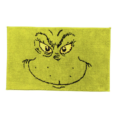 Franco Collectibles Grinch by Dr. Seuss Holiday & Christmas Non Slip Plush Poly Knit Bathroom Mat Rug, 21x34, (Officially Licensed Product)