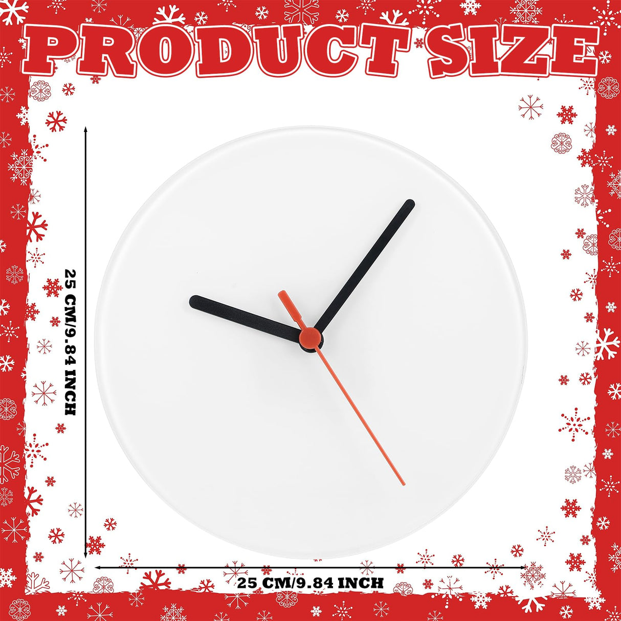 Briwooody 6 Pcs Sublimation Blank Clocks Wood DIY Wall Clock Round Printing Wall Clock Battery Operated Clock for Halloween Christmas Thanksgiving Day School Home Decor(9.8 Inch) Briwooody