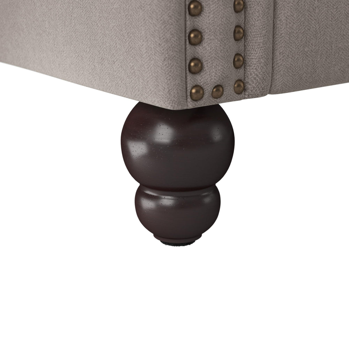 Bush Furniture 73 Inch Living Room Sofa, Pet-Friendly Couch with Fabric Upholstery and Nailhead Trim, Traditional, Coventry Collection, Beige Herringbone Bush Furniture