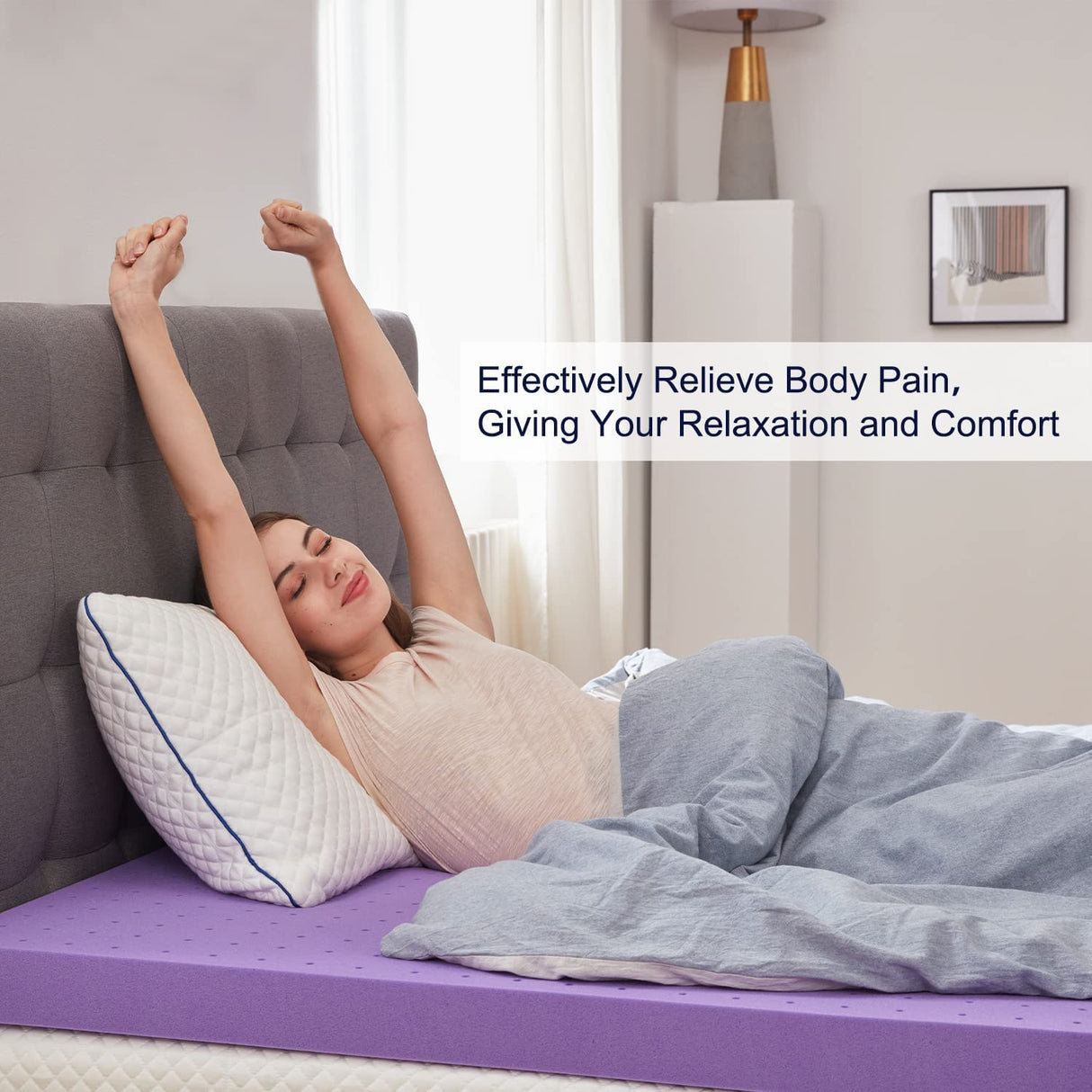 SINWEEK 1.5 Inch Gel Memory Foam Mattress Topper Ventilated Soft Pressure Relieve Mattress Pad, Breathable Bed Topper, CertiPUR-US Certified, Queen Size SINWEEK