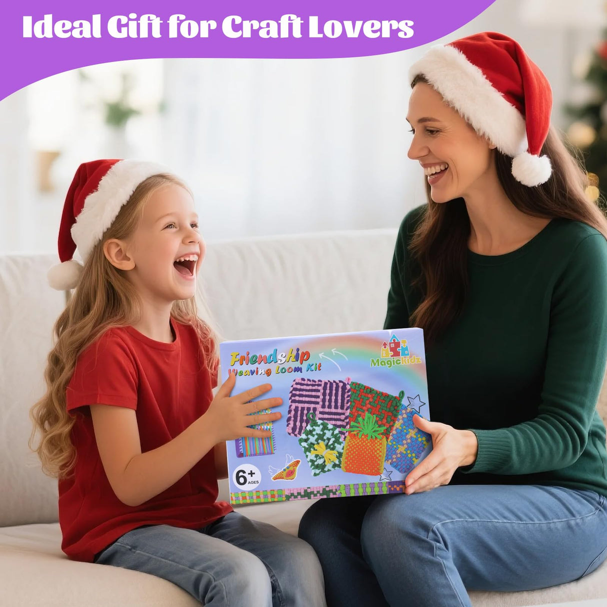 MagicKidz Weaving Loom Kit Toy - Birthday Gifts for Kids 6 7 8 9 10 11 12 Years Old - Arts and Crafts Kit for Girls Ages 6-8 10-12, DIY Potholder Knitting Kit with Loops MagicKidz