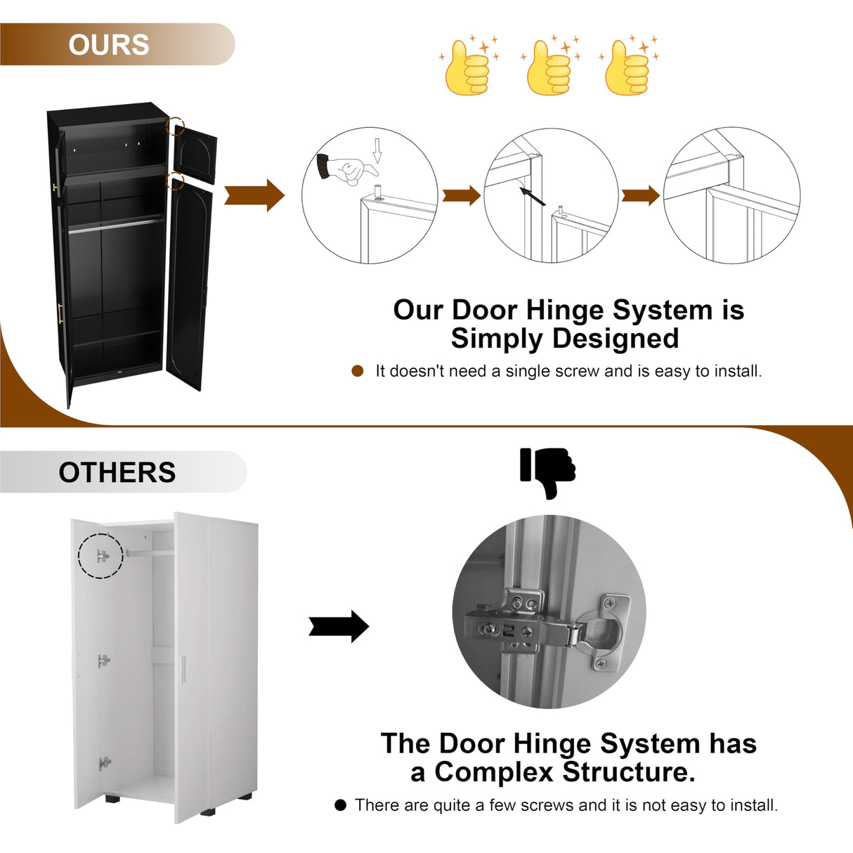 UNICOLY 86" Armoire Wardrobe Closet, 71'' Metal Closet with 15" Cabinets, Wardrobe Cabinet with Hanging Rod, for Bedroom School, Employee, Gym, Armarios De Ropa para DormitorioAssembly Required, Black UNICOLY