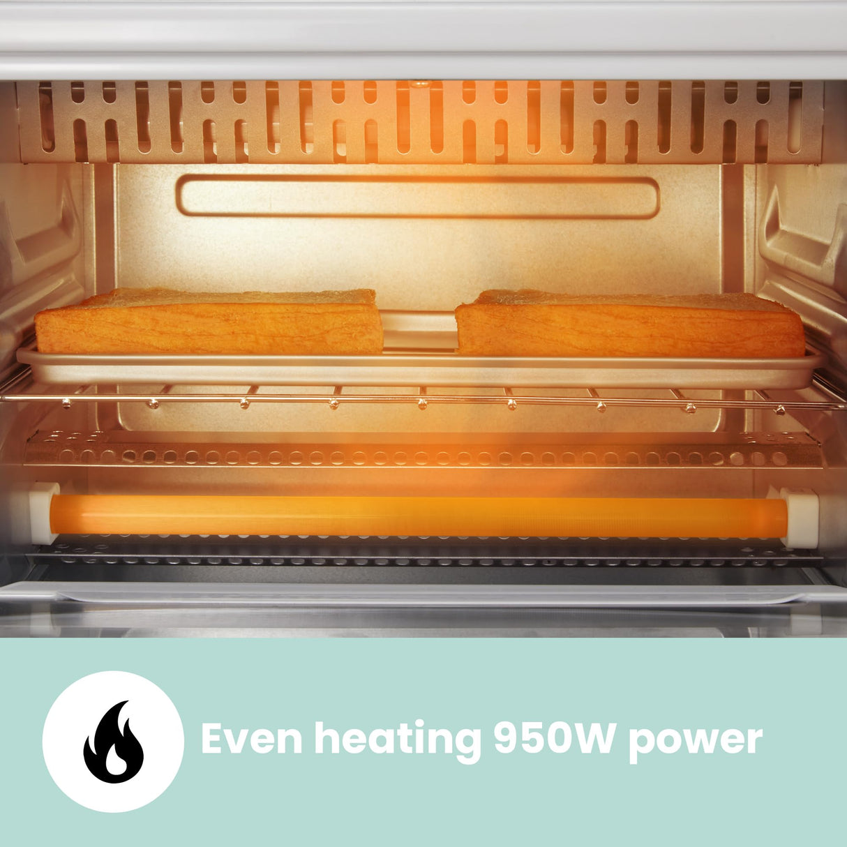 COMFEE' Toaster Oven Countertop, Small Toaster Ovens Combo 4 slice, Mini Oven for 9" Pizza, Compact Oven 2 Racks for Toast, Bake, Broil, 950W, Black, CTO-E101A(BK) COMFEE'