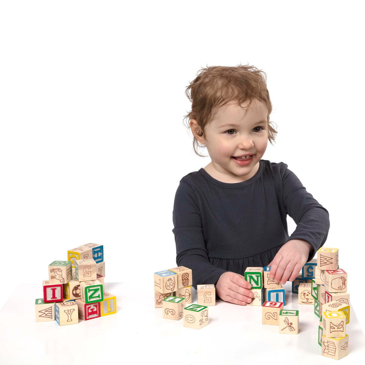Melissa & Doug Deluxe Wooden ABC/123 1-Inch Blocks Set With Storage Pouch (50 pcs), Classic Letter And Number Wooden Blocks, For Toddlers And Kids Ages 2+ Melissa & Doug