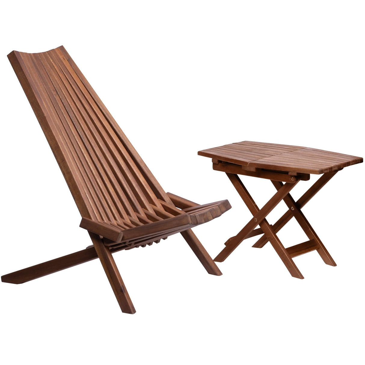 CleverMade Tamarack Folding Table - Outdoor Patio Furniture Accessory for Home Entertaining in the Patio, Backyard, and Deck, Cinnamon, Small CleverMade