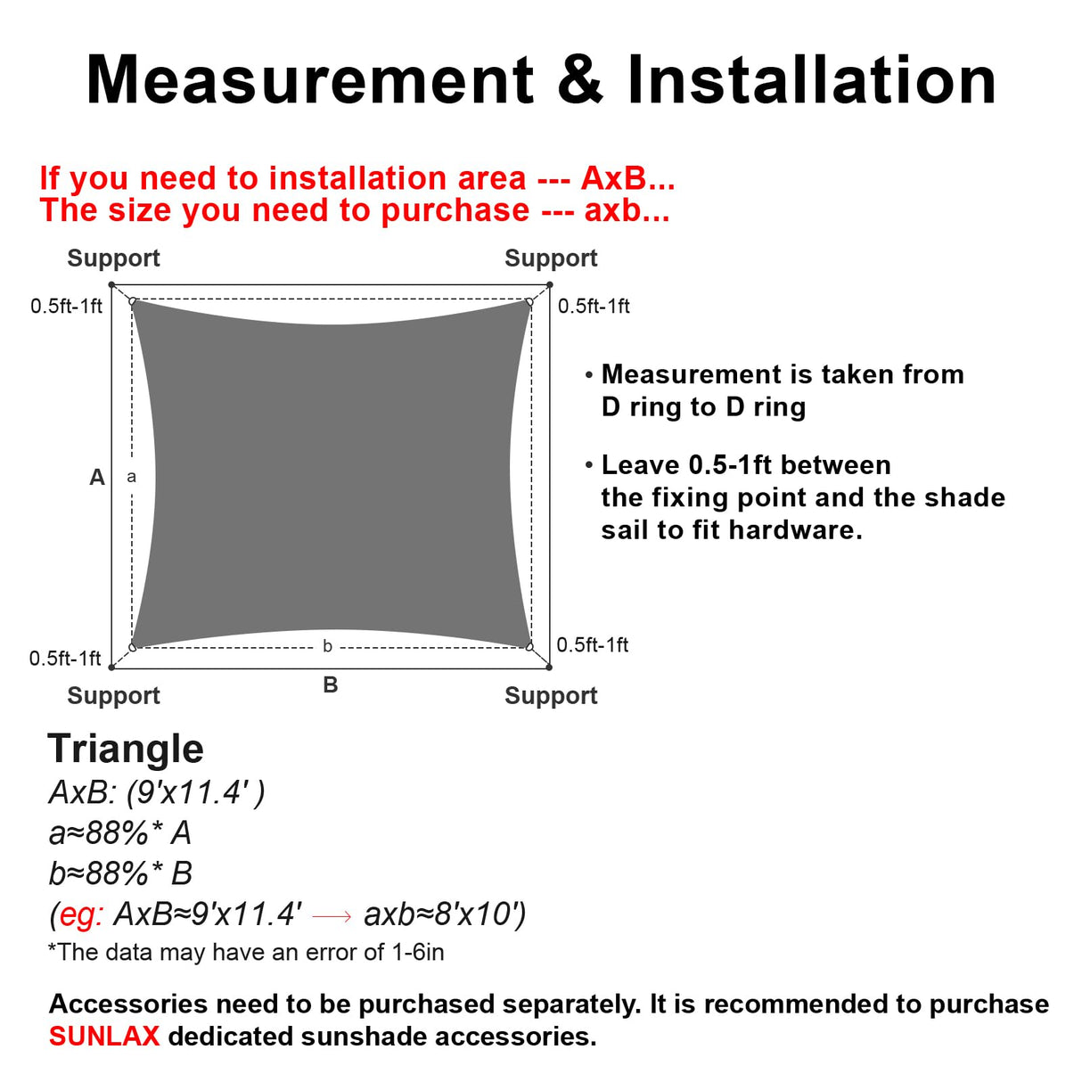 SUNLAX Sun Shade Sail,8'x10' Sand Rectangle Canopy Shades for Outdoor Patio Pergola Cover Sunshade Sails UV Blocking Canovas Covers SUNLAX