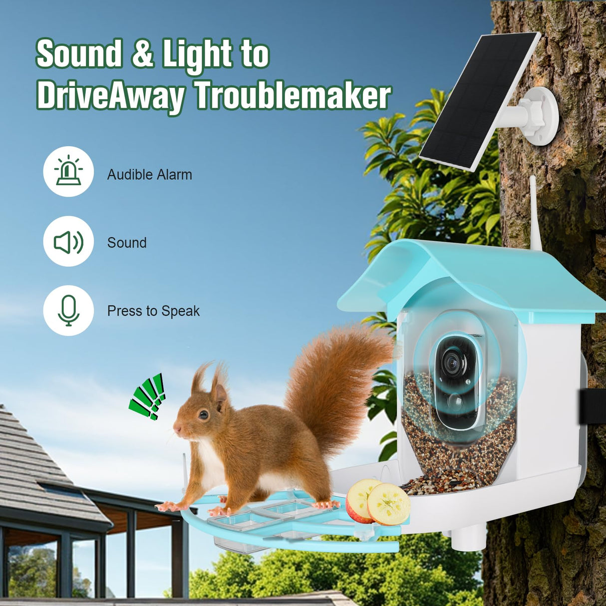 Bird Feeder with Camera,AI Identify Birds Species,Solar Powered,Auto Record Videos in Backyard,Instant Notifications,Ideal Gift for Family and Bird Lovers ANMESC