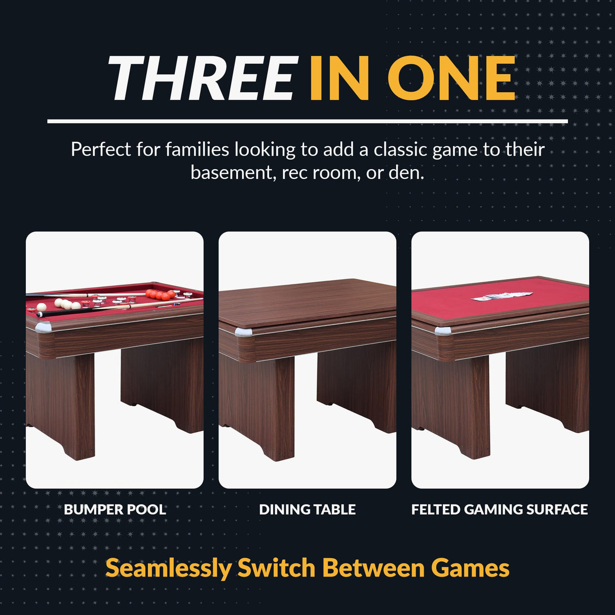 Hathaway Renegade II 54-in Bumper Pool Table – Includes Cues, Billiard Balls, Accessories – Multi Game for Adults & Kids – Rubber Action Bumpers – Family Game Room – Red Felt with Walnut Finish Hathaway