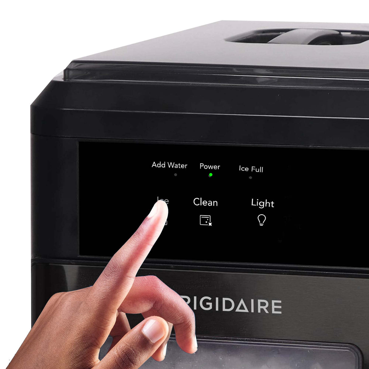 Frigidaire EFIC237 Countertop Crunchy Chewable Nugget Ice Maker, 44lbs per day, Black Stainless Frigidaire