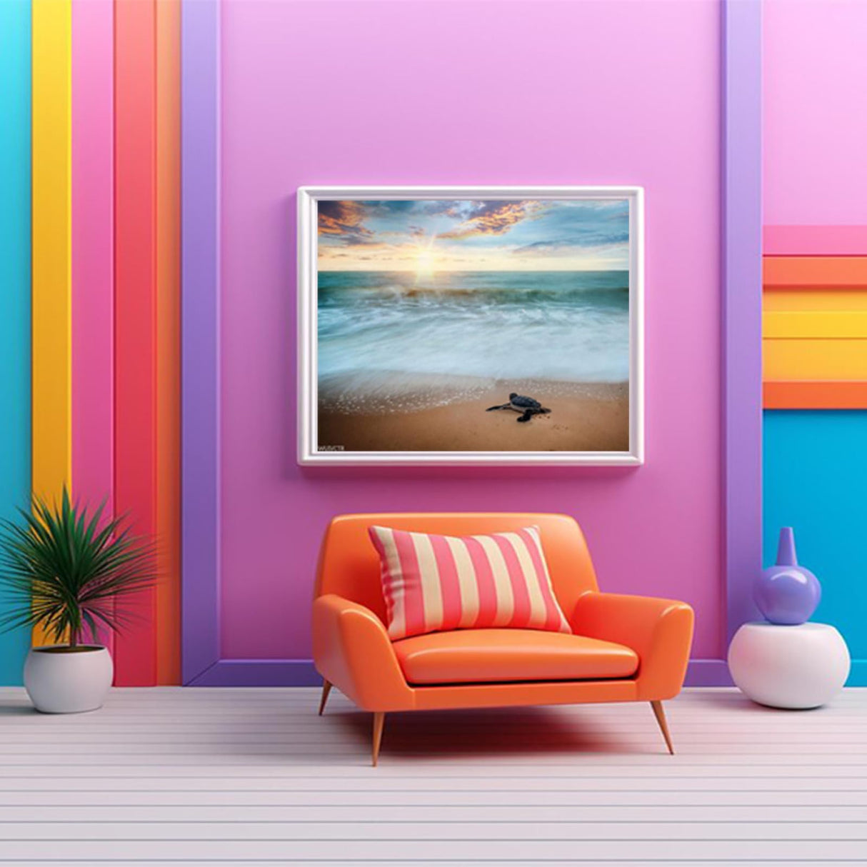 WUIVCTR Paint by Number Beach Turtle DIY Oil Painting Paint by Number Kit for Adults Beginner Canvas Painting by Numbers Acrylic Oil Painting Arts Craft Sunset Sea Turtle Paintings 16x20 Inch WUIVCTR