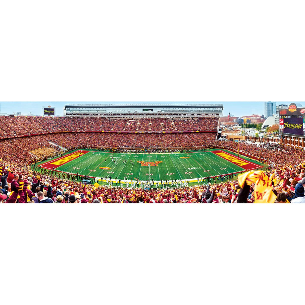 MasterPieces - 1000 Piece Jigsaw Puzzle, NCAA Minnesota Golden Gophers, Panoramic Football Stadium View, Fun for Adults and Family, 13" x39 Masterpieces
