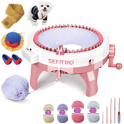 SENTRO 48 Needles Knitting Machines with Row Counter,Smart Knitting Crochet Machine,Weaving Round Loom,Double Knit Loom Machine Kit,DIY Knit Scarf Hat Sock