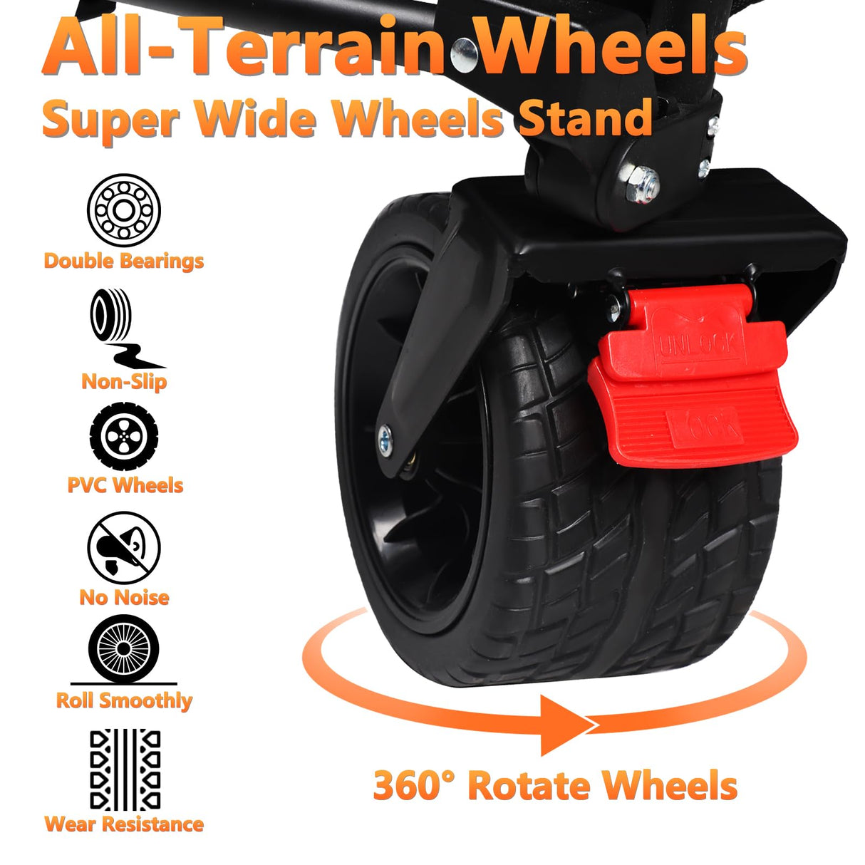 EAYNON 220L Collapsible Foldable Wagon with 500lbs Weight Capacity, Utility Wagon Cart Heavy Duty,with Big All-Terrain Beach Wheels & Drink Holders,for Camping, Garden, Sports, Beach, Shopping,Black EAYNON