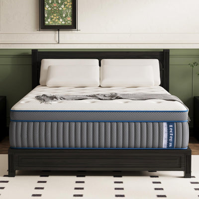 Lechepussleep King Mattress,14 Inch King Size Hybrid Mattress Medium Plush Cooling Gel Memory Foam with Individually Pocket Coils,Soft & Brethable for Pressure Relief,Balanced Support, 76"*80"