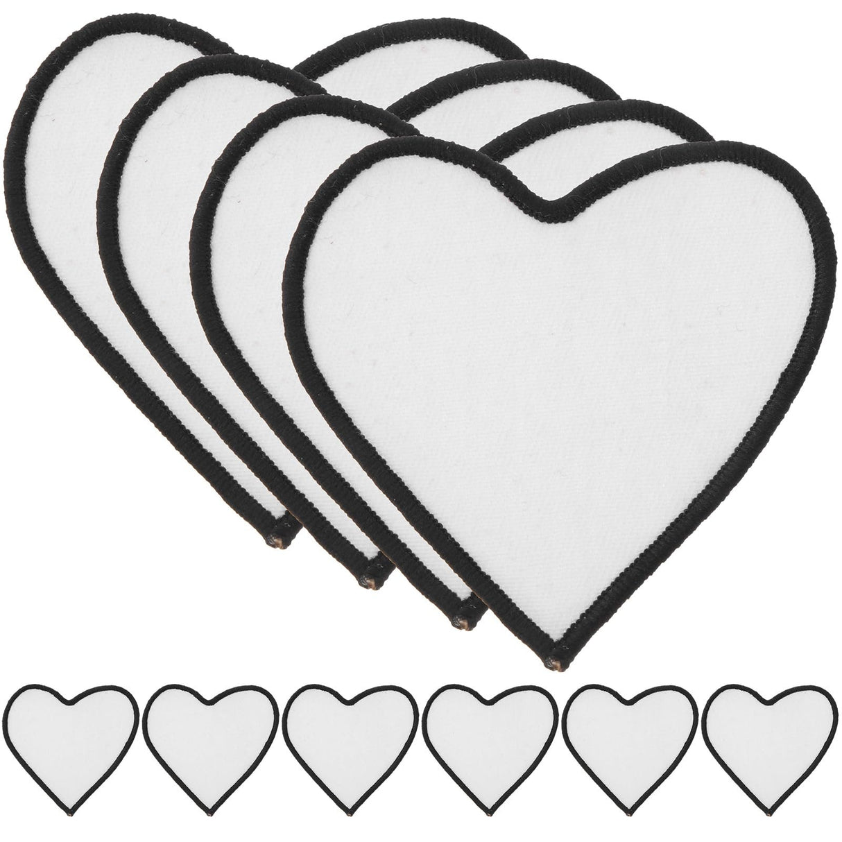 VILLCASE 10pcs Sublimation Iron-on Patches, Heart Shaped Blank Iron-on Fabric Patches, Heat Transfer Appliques, Fabric Repair Decorative Patches for Hats Clothes Jeans Backpacks VILLCASE