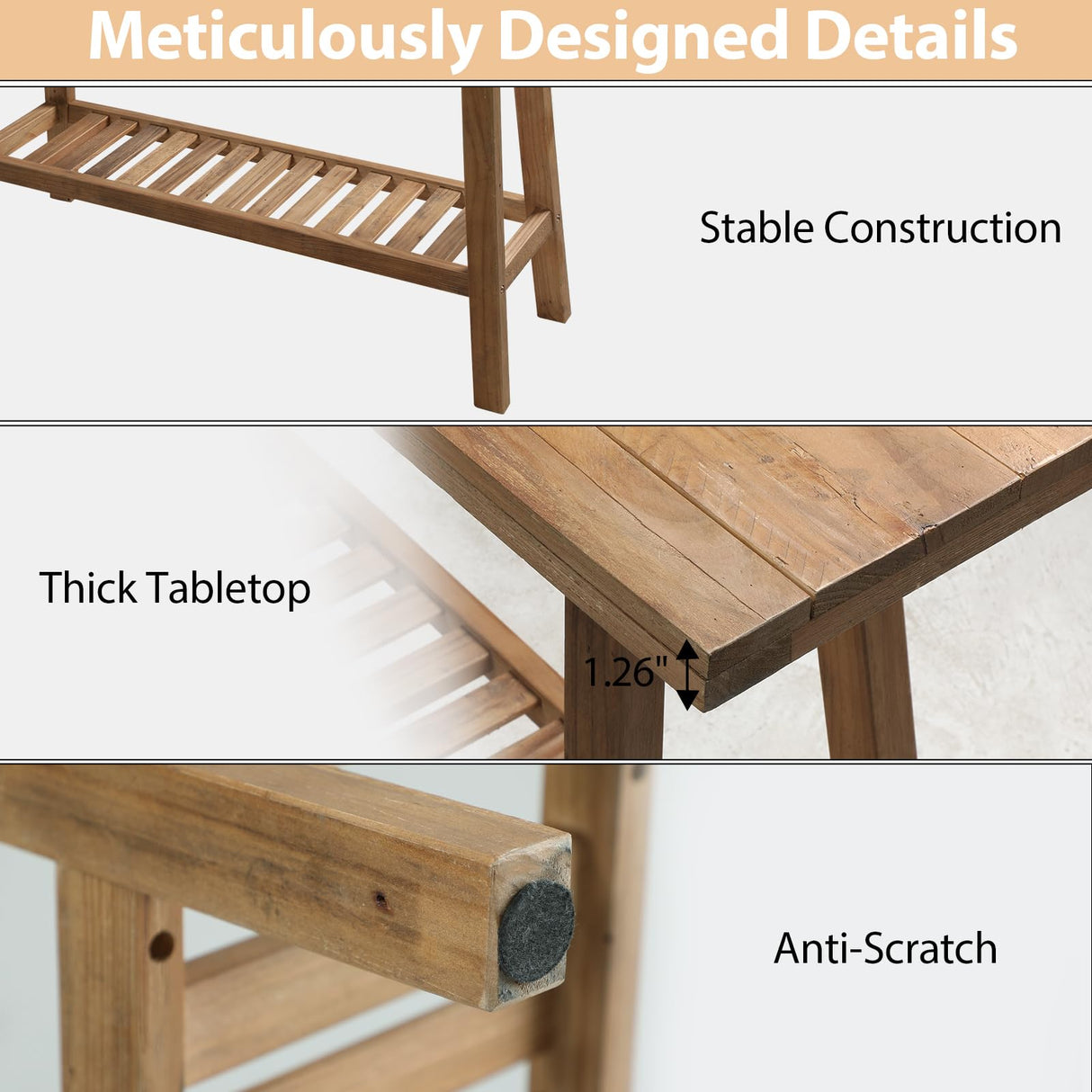 HOKYHOKY Reclaimed Solid Wood Console Table, 59" Long Farmhouse Entryway Tables, Rectangular Couch Table Behind Sofa, 2 Tiers Accent Tables for Hallway, Entrance, Foyer, Living Room HOKYHOKY