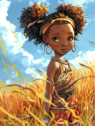 SKRYUIE 5D African American Diamond Painting Kits - DIY Diamond Art Kits for Adults Autumn, Full Round Drill - Crystal Cross Stitch - Adults Craft for Wall & Office Decor - 12x16 Inch z1