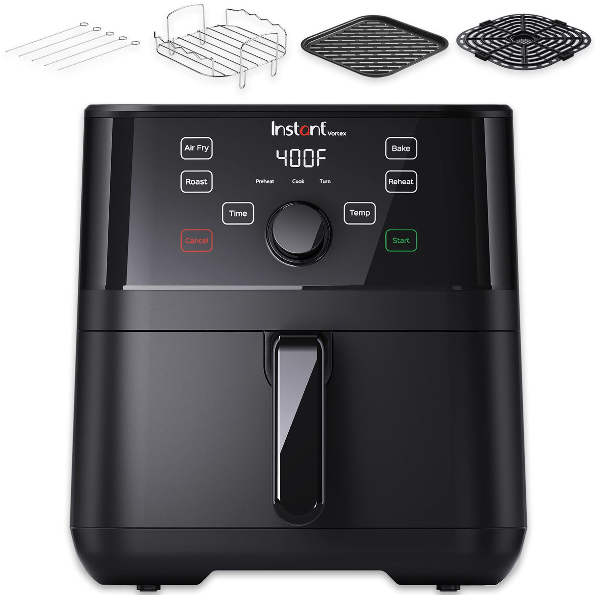 Instant Pot Vortex 5.7QT Air Fryer With Accessories, Custom Smart Cooking Programs, 4-in-1 Functions that Crisps, Roasts, Bakes and Reheats, 100+ In-App Recipes, from the Makers of Instant Pot, Black Instant Pot