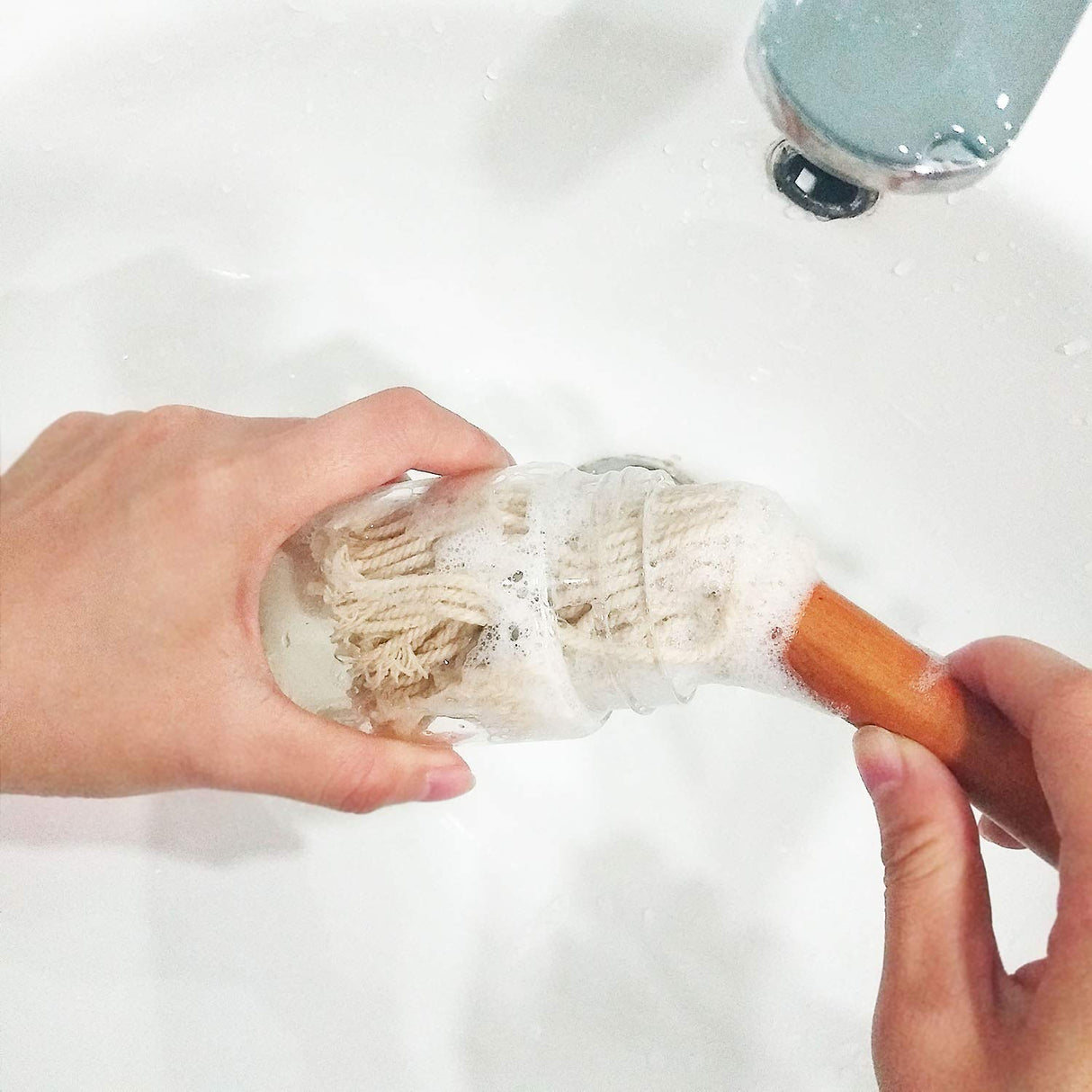 12" BBQ Sauce Basting Mops & Brushes for Roasting or Grilling, Apply Barbeque, Marinade or Glazing, Cotton Fiber Head and Hardwood Handle, Dish Mop Style, Perfect for Cooking or Cleaning - Pack of 3 TOPULORS