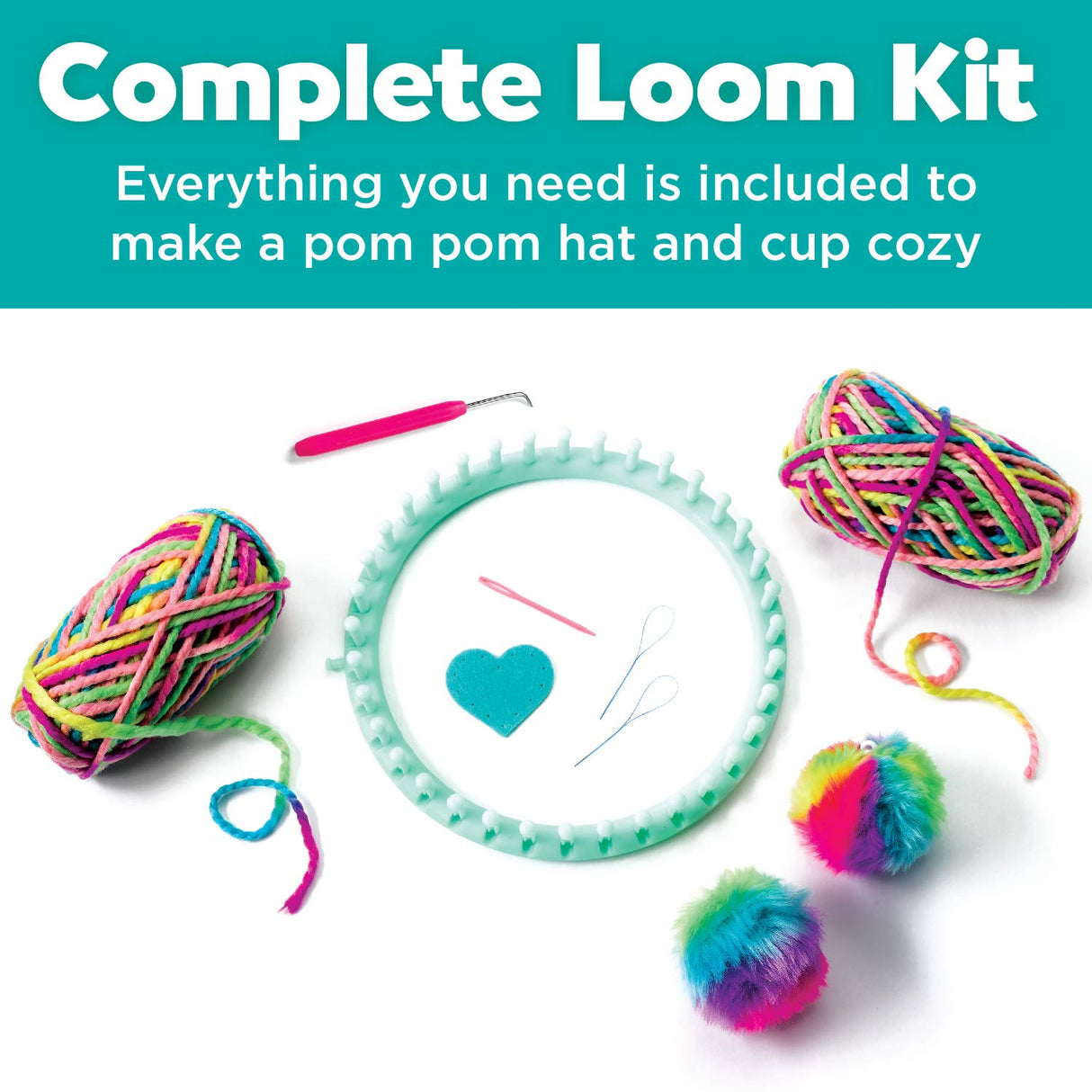 Creativity for Kids Quick Knit Loom Kit - Knitting Kit for Kids, Make Your Own Pom Pom Hat and Accessories, Knitting Loom Crafts for Kids Creativity for Kids
