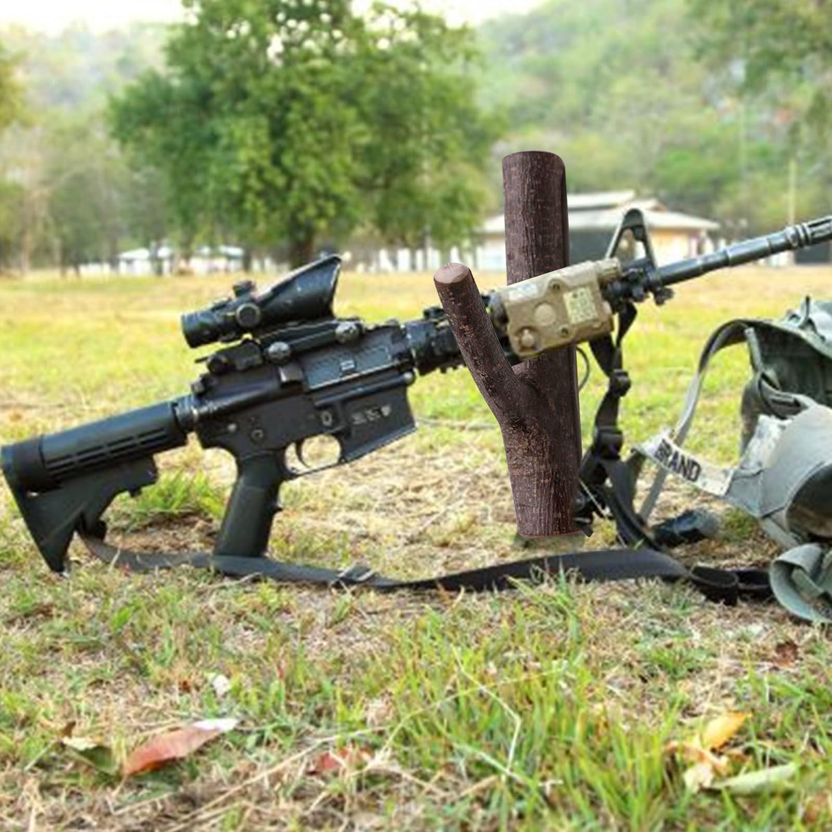 Gun Rack, Gun Wall Mount, Rifle Rack Wall Mount, Natural Hardwood Gun Racks for Rifle Bow, Wooden Gun Rack, Gun Holder Wall Mount, Gun Racks for Wall, Indoor Wooden Gun Wall Mount for Storage Display UOMIO