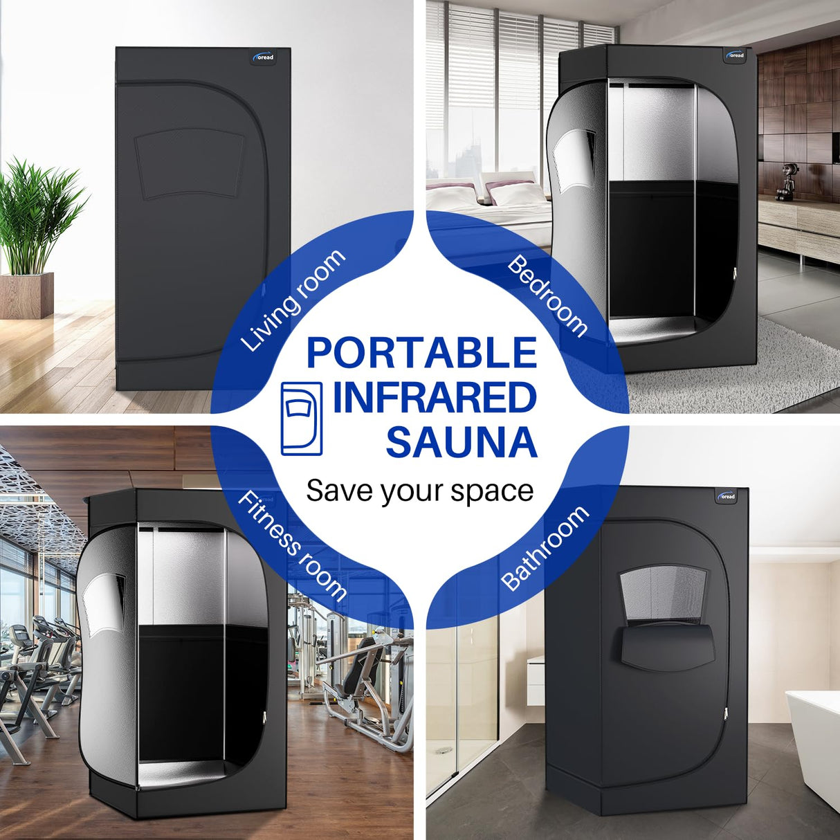 TOREAD Portable Far Infrared Sauna, Portable Infrared Full Size Sauna Tent, Sauna for Infrared Home Spa, Heated Body Therapy, Time & Temperature Remote Control (35"x35"x71") TOREAD