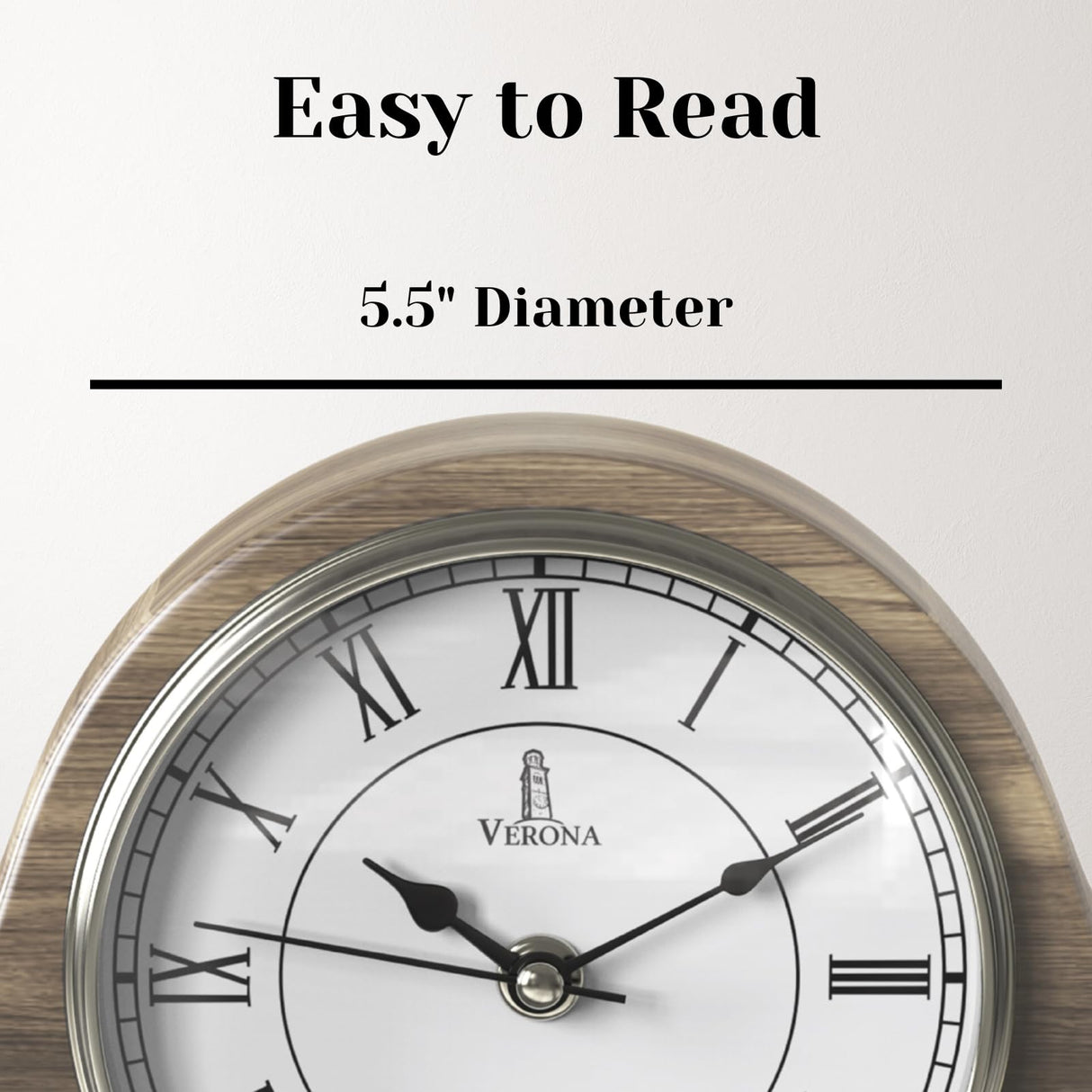 Mantel Clock Battery Operated - Grey Ash Wooden Farmhouse Mantle Clock for Living Room Decor Above Fireplace, Office, Shelf & Home Décor Gift 15x7.5 - Silent Wood Mantel Clock for Living Room Table Lovely Home Essentials