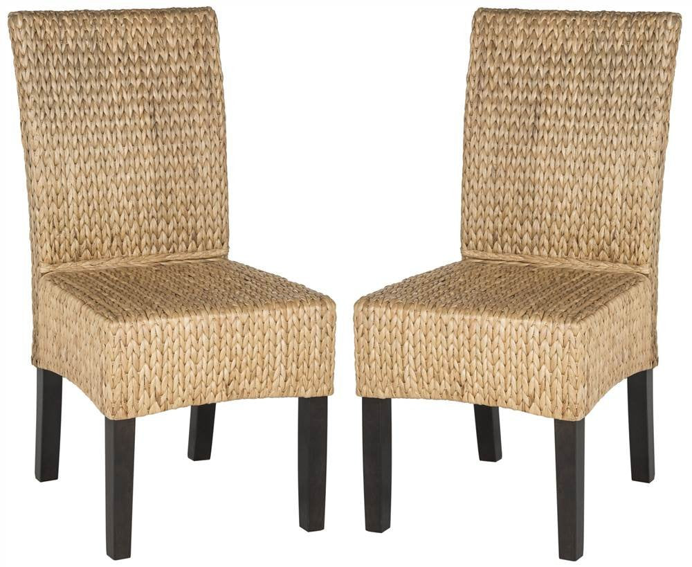 Safavieh Home Collection Luz Natural Wicker Dining Chair (Set of 2), 18" Safavieh