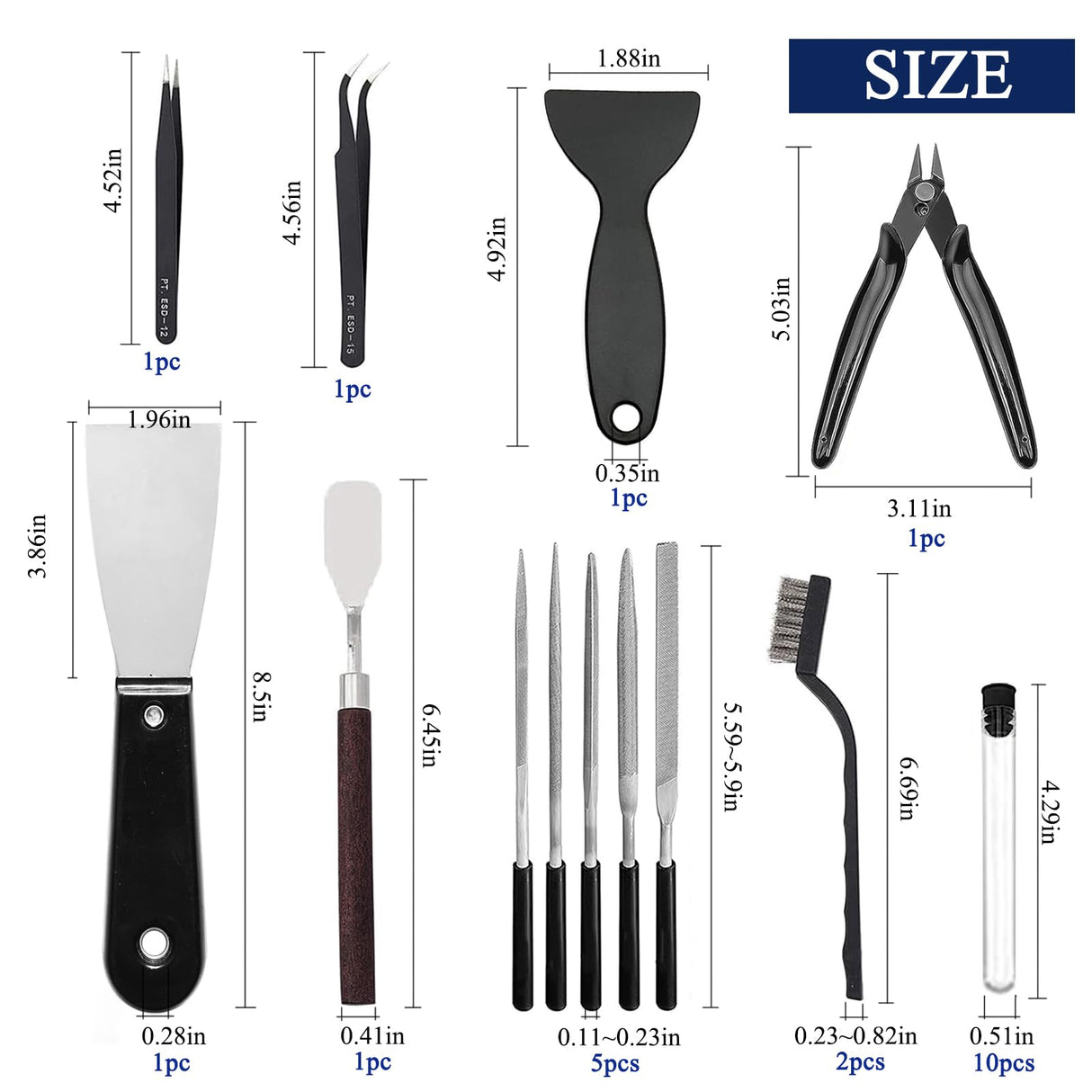 24Pcs 3D Printer Tools Kit, 3D Printer Accessories Removal Tools Includes Nozzle Cleaning Kit, Putty Knife Scraper, Brushes, Tweezers, Diamond Files for 3D Prints Cleaning Finishing Lankki