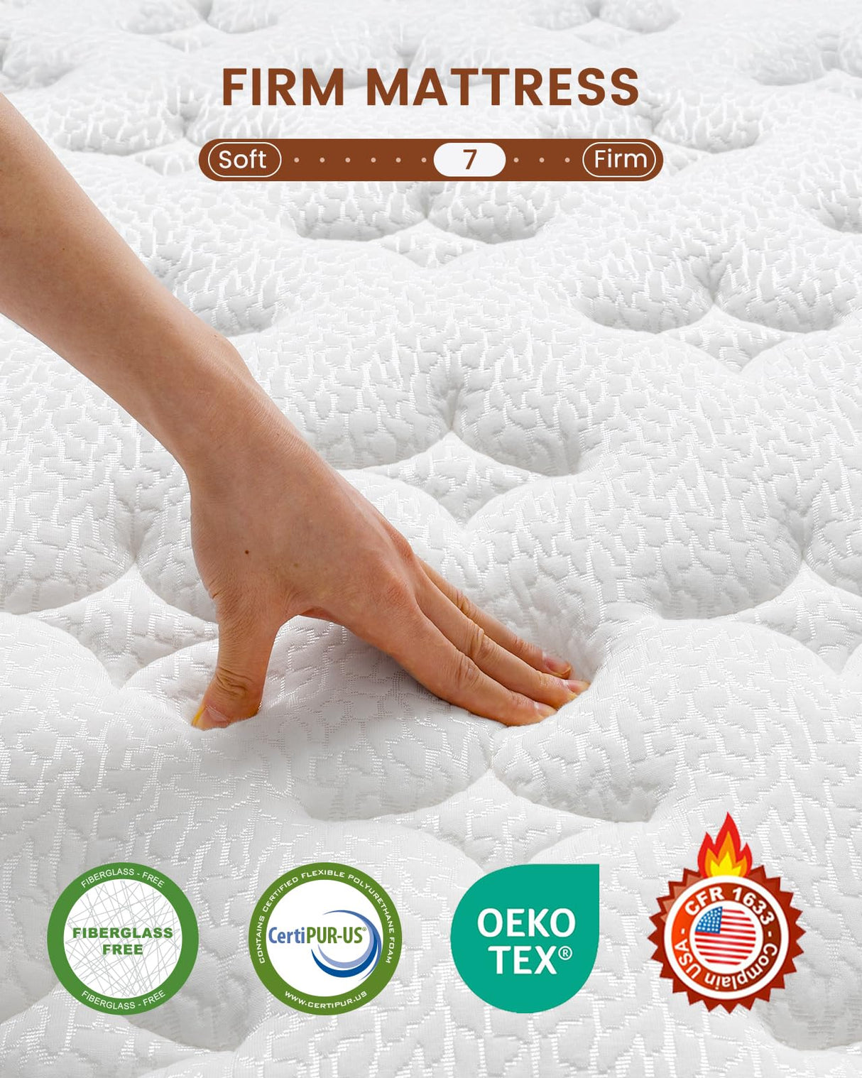 BedStory Firm King Mattress for Couples - 14 Inch Hybrid Mattress with Quiet Motion Isolation, Orthopedic Spinal Support and Back Pain Relief - 800+ Pocket Springs, CertiPUR-US Certified BedStory